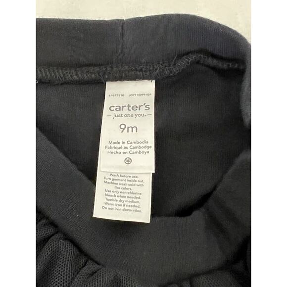 2 Pc Carters Baby Girl Halloween Outfit 9M Top Boo Ghosts Pants w Tulle Skirt - Picture 4 of 6